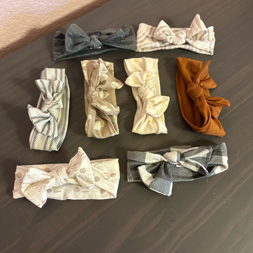 Copper Pearl Hair Bows Set